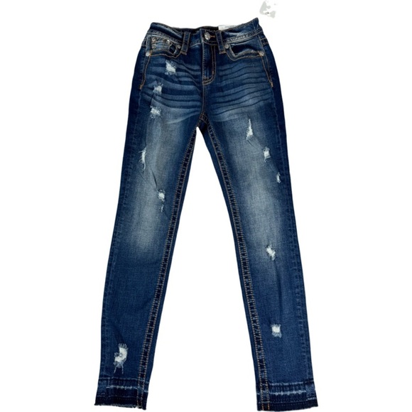 NWT Miss Me woman blue high rise ankle skinny jeans size 24x 28 - Picture 1 of 12
